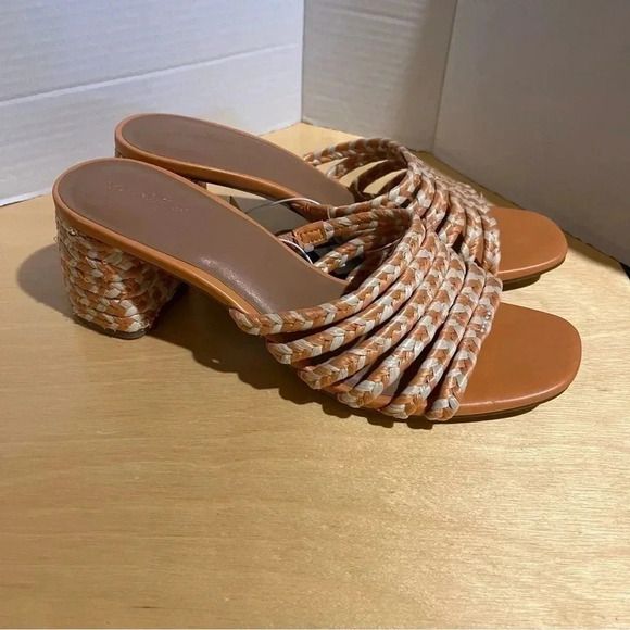 Universal Thread RACHEL Size 8 Mule Slide Heels Sandals Pink Orange NWT - Picture 3 of 13